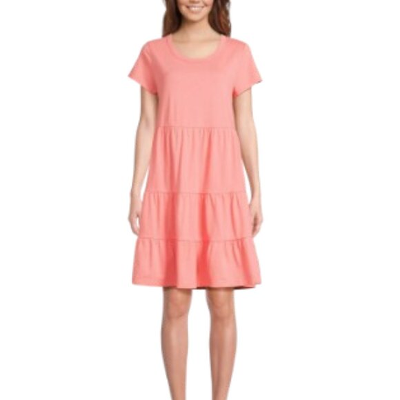 Time and Tru Tiered Coral Dress with Pockets size XXL - Picture 1 of 8